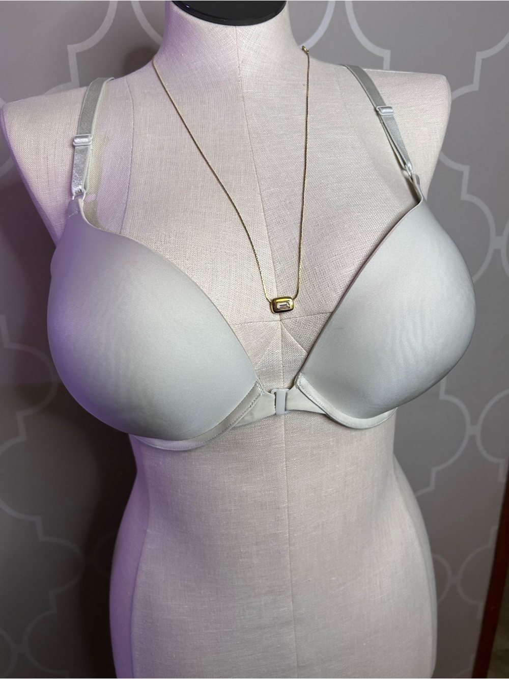 Victoria's Secret Light Gray Front-Closure T-Shirt Bra - Picture 2 of 6